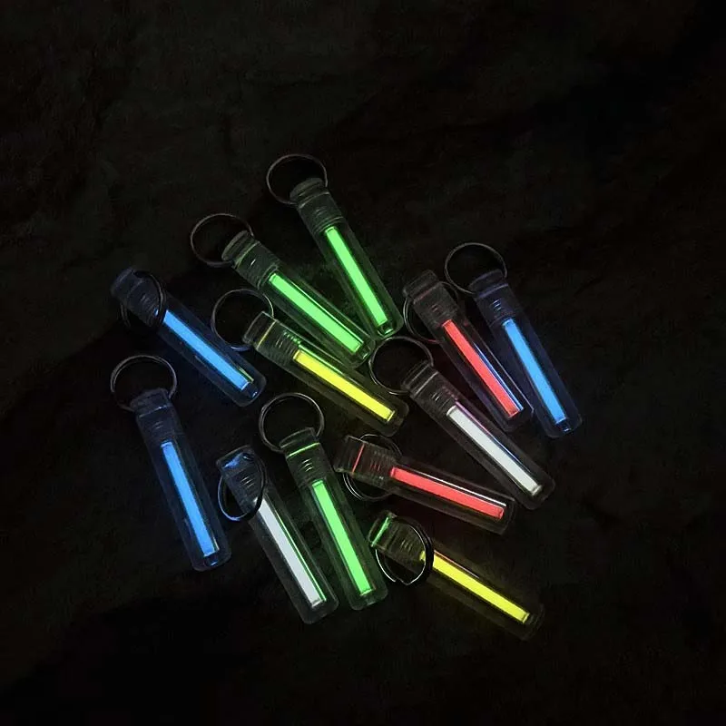 25years luminous Tube Pendants 1PC Paracord Beads Key Ring Necklace Pendants Head Luminous Night Light Outdoor EDC Tool