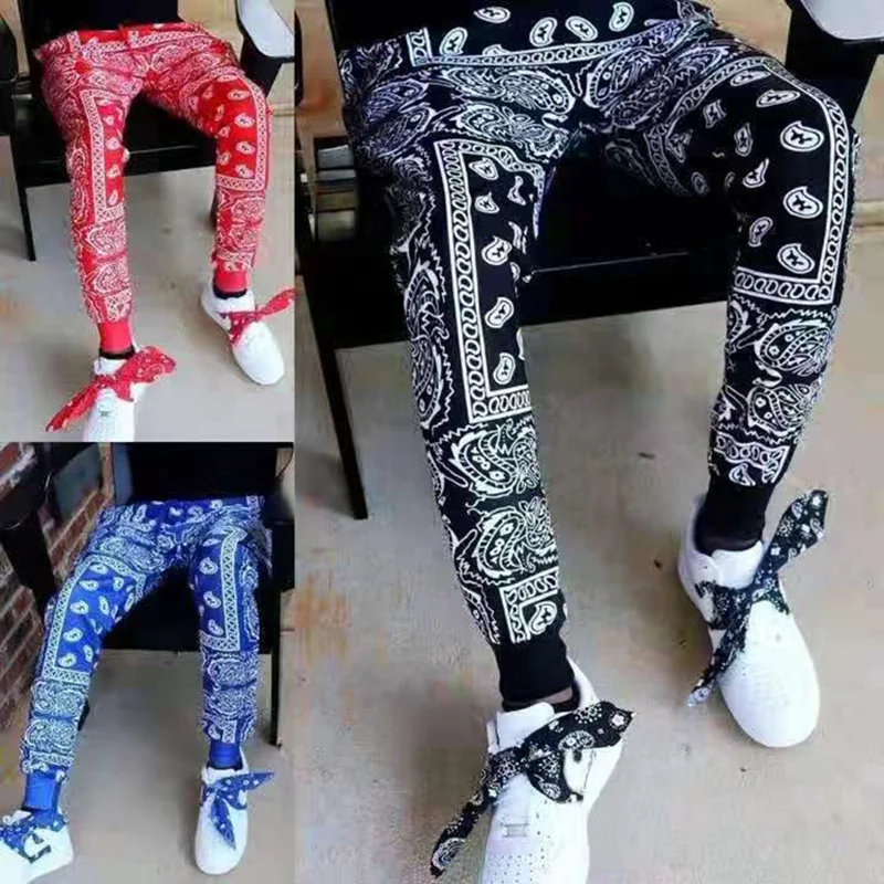 Pantaloni da uomo di alta qualità fiore di anacardi stampato pantaloni sportivi casual Haren tuta da strada alla moda casual streetwear