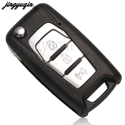 jingyuqin Flip Remote Key Shell Switchblade dla Ssangyong Korando New Actyon C200 2016 2017 3-przyciskowy składany kluczyk samochodowy