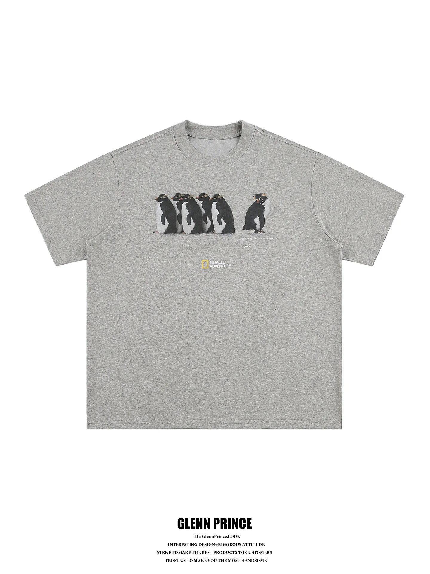 

GPstudio American Graffiti Penguin Short Sleeve T-Shirt Men's Summer Sorona Quick Dry Cool Feeling Half Sleeve Top