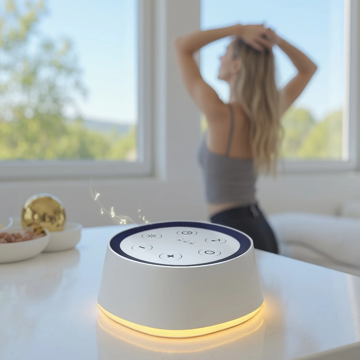 Rechargeable White Noise Sound Machine Night Light 24 Soothing Sounds Portable Auto Off Timer Sleep Aid for Home Office Travel