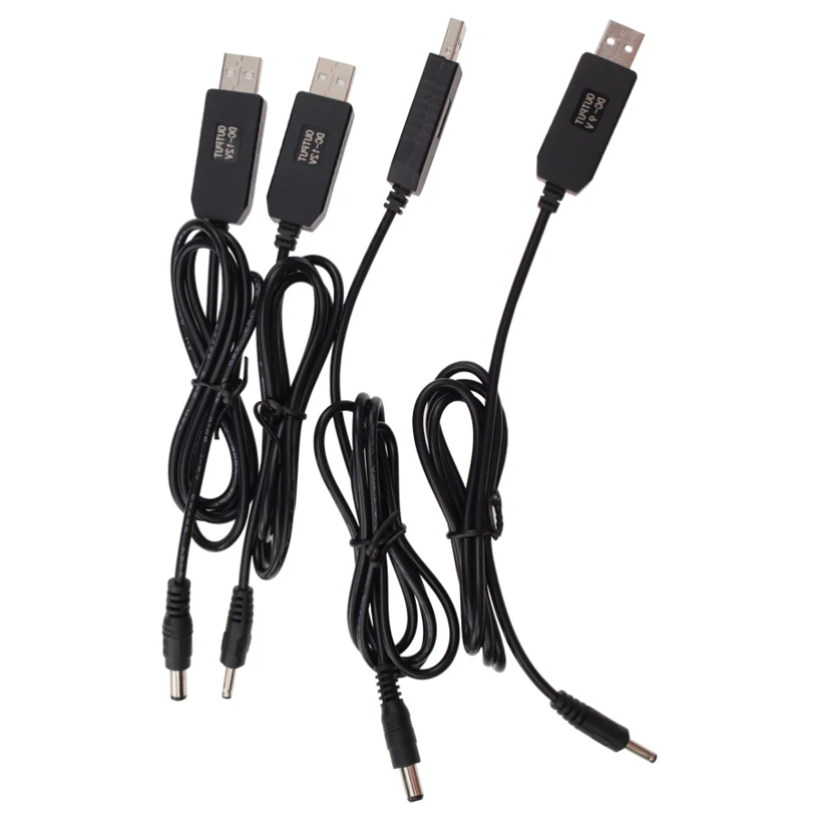 Cable de aumento USB de 100 piezas, convertidor de módulo elevador, Cable adaptador de 3,5x1,35, 2,1x5,5mm, 5V a 9V, 12V