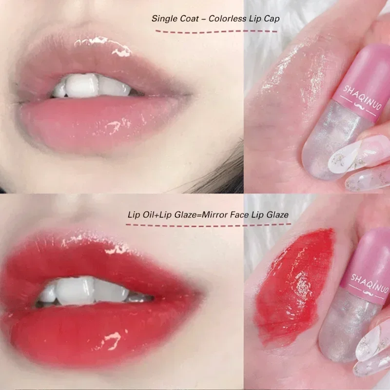 Brillo de labios transparente con purpurina que cambia de Color, cristal de gelatina, lápiz labial hidratante, maquillaje coreano, cosmético