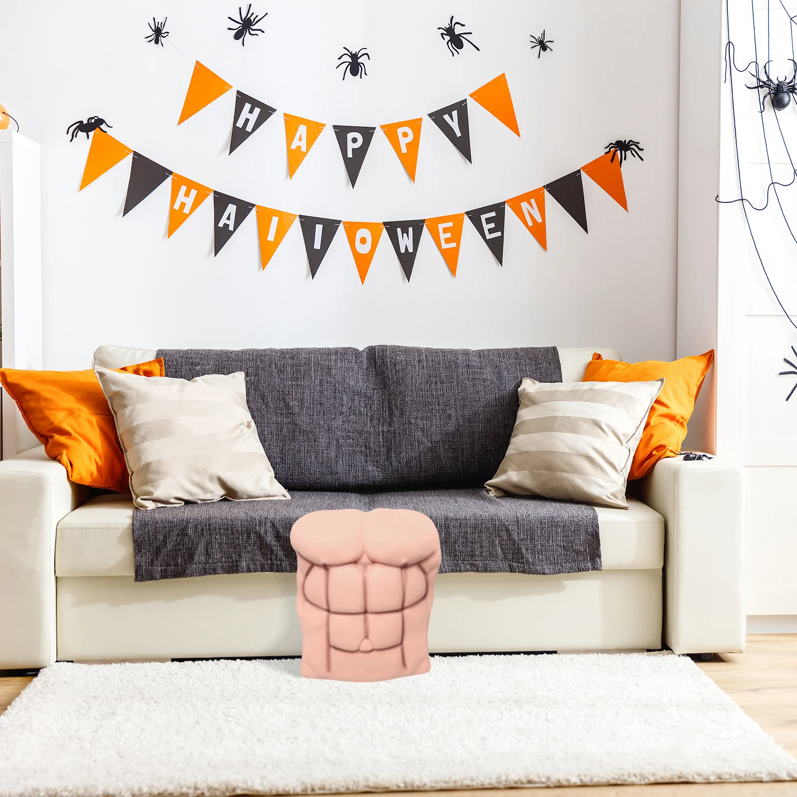 

2pcs Fake Muscle Costume Lightweight Eva Muscle Skin Suit For Halloween Cosplay Party Pranks Portable Design Realistic Abdominal