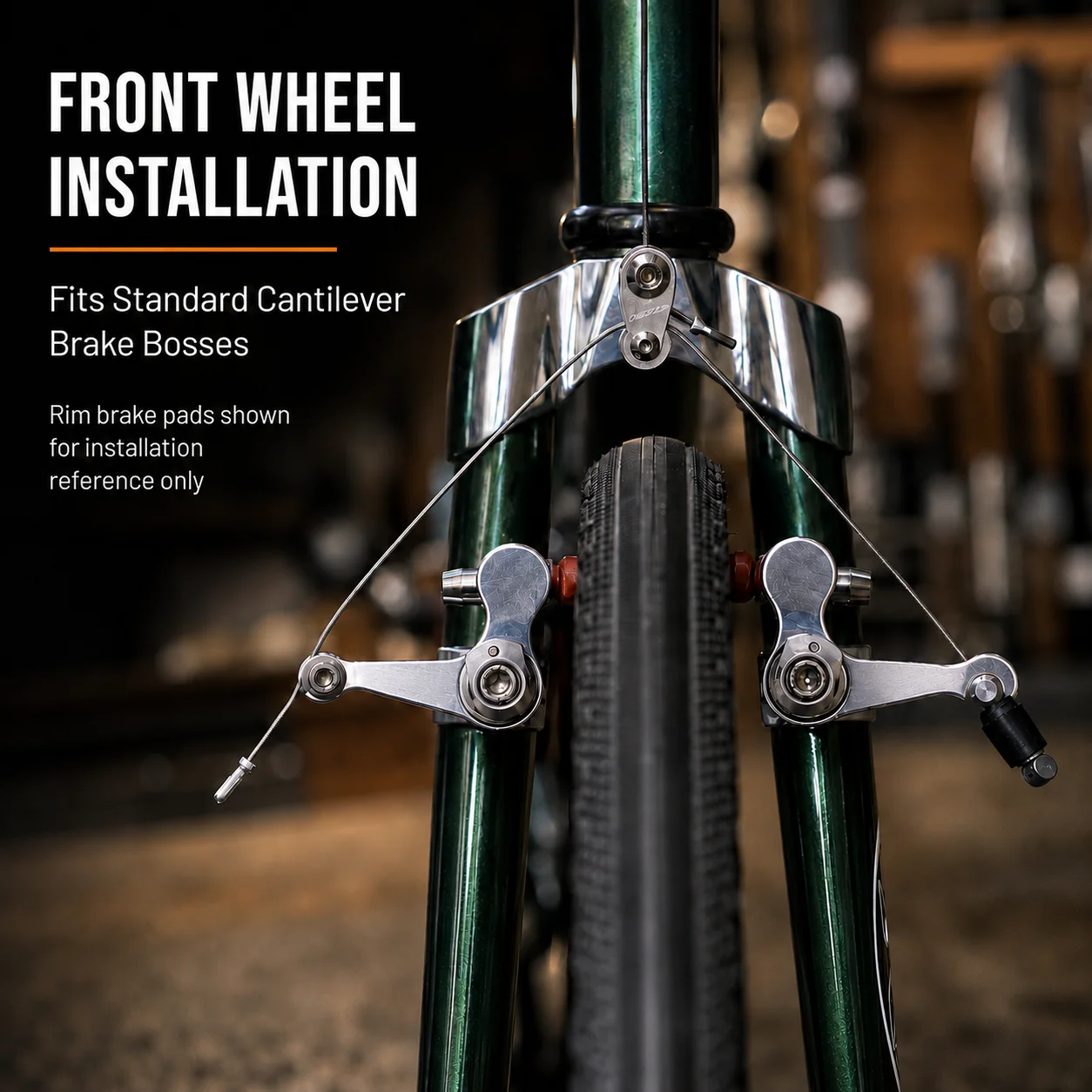Breitprofil-Cantilever-Fahrradbremsen-Set aus CNC-gefrästem 6061-Aluminium, vorne und hinten kompatibel, Schwarz-Silber, 67g – Detail 4
