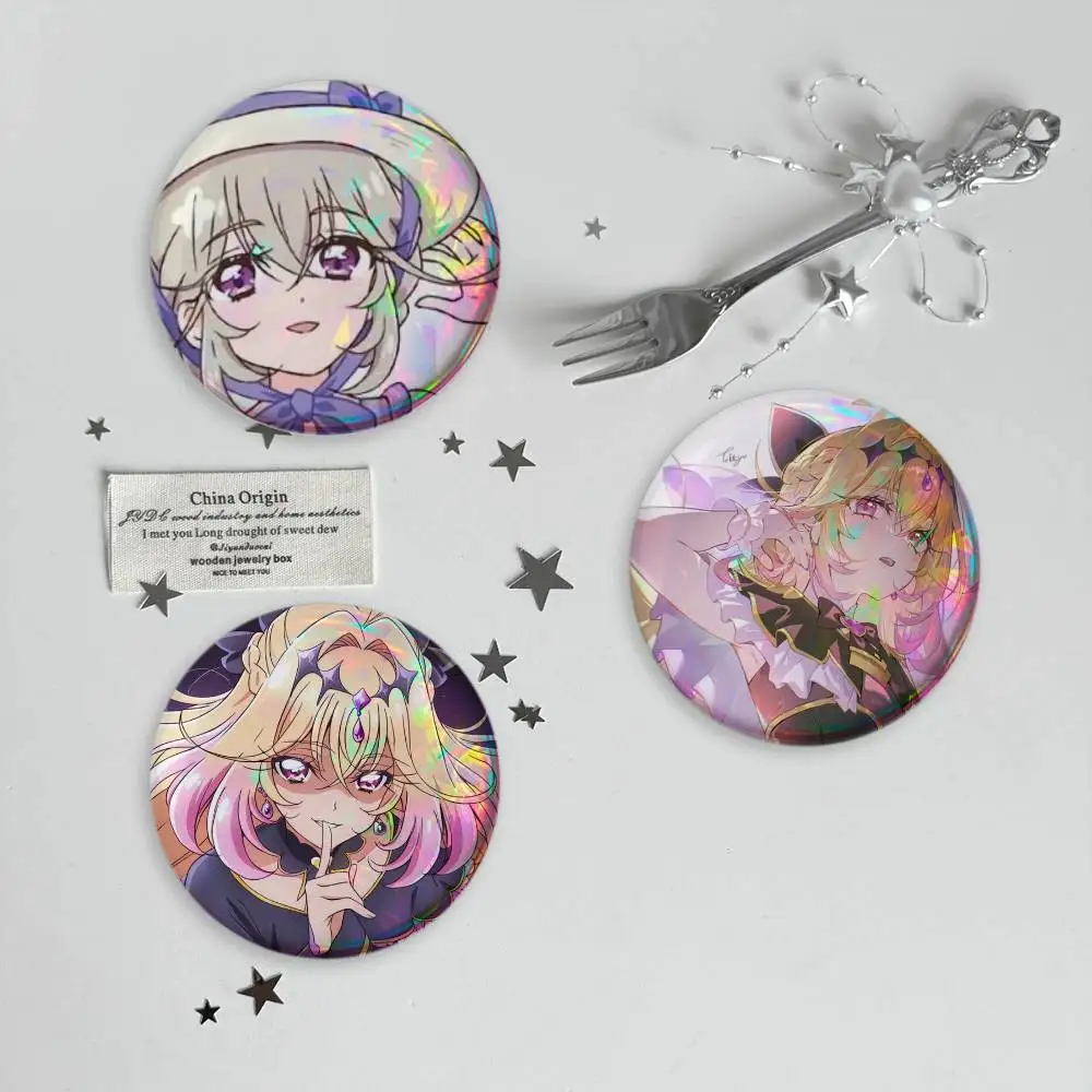 Moria Luruka Star Detective Precure Brooches Cartoon Badge Pins Backpack Hat Accessories Friend Gift
