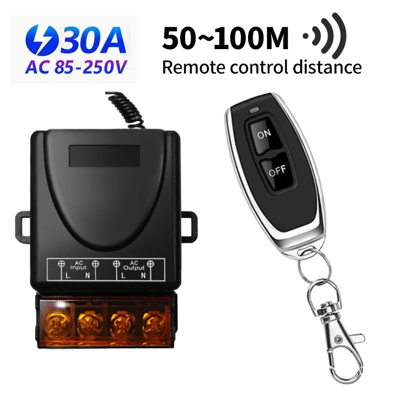 433 ميجا هرتز لاسلكي للتحكم عن بعد التبديل RF التتابع استقبال التيار المتناوب 220 فولت 30A 1CH + تشغيل/إيقاف الارسال لمصباح الأجهزة الكهربائية