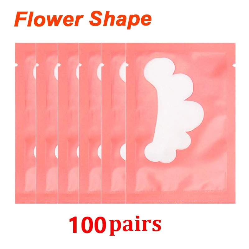 25/50/100 Paar Eye Patches Onder Wimper Pads Voor Building Papier Patches Roze Lint Gratis Stickers voor Valse Wimpers LAUKISS