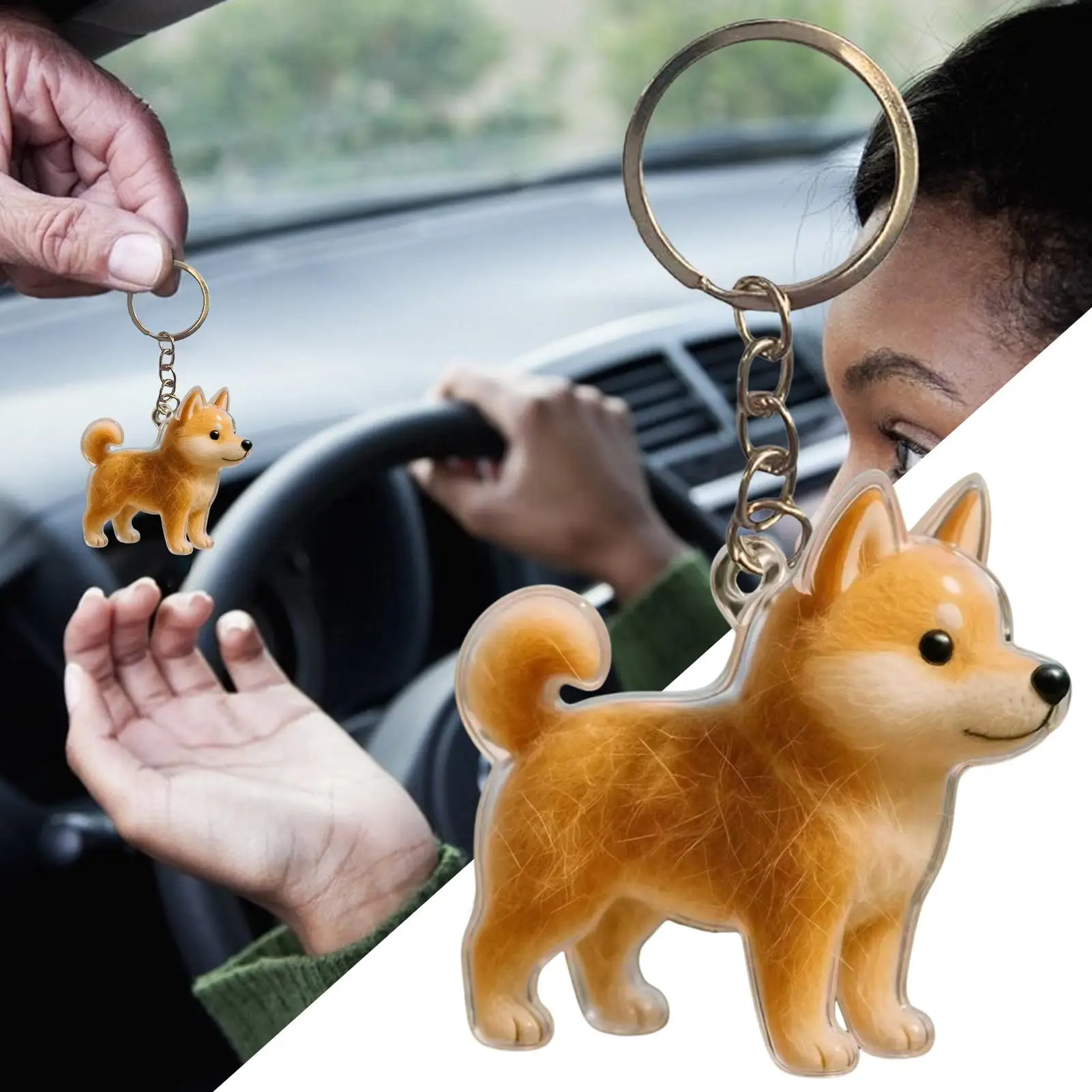 Transparent Dog Hair Storage Container Clear Dog Hair Storage Charm Keychain Adorable Pet Keepsake Capsule Pendant With Key Ring