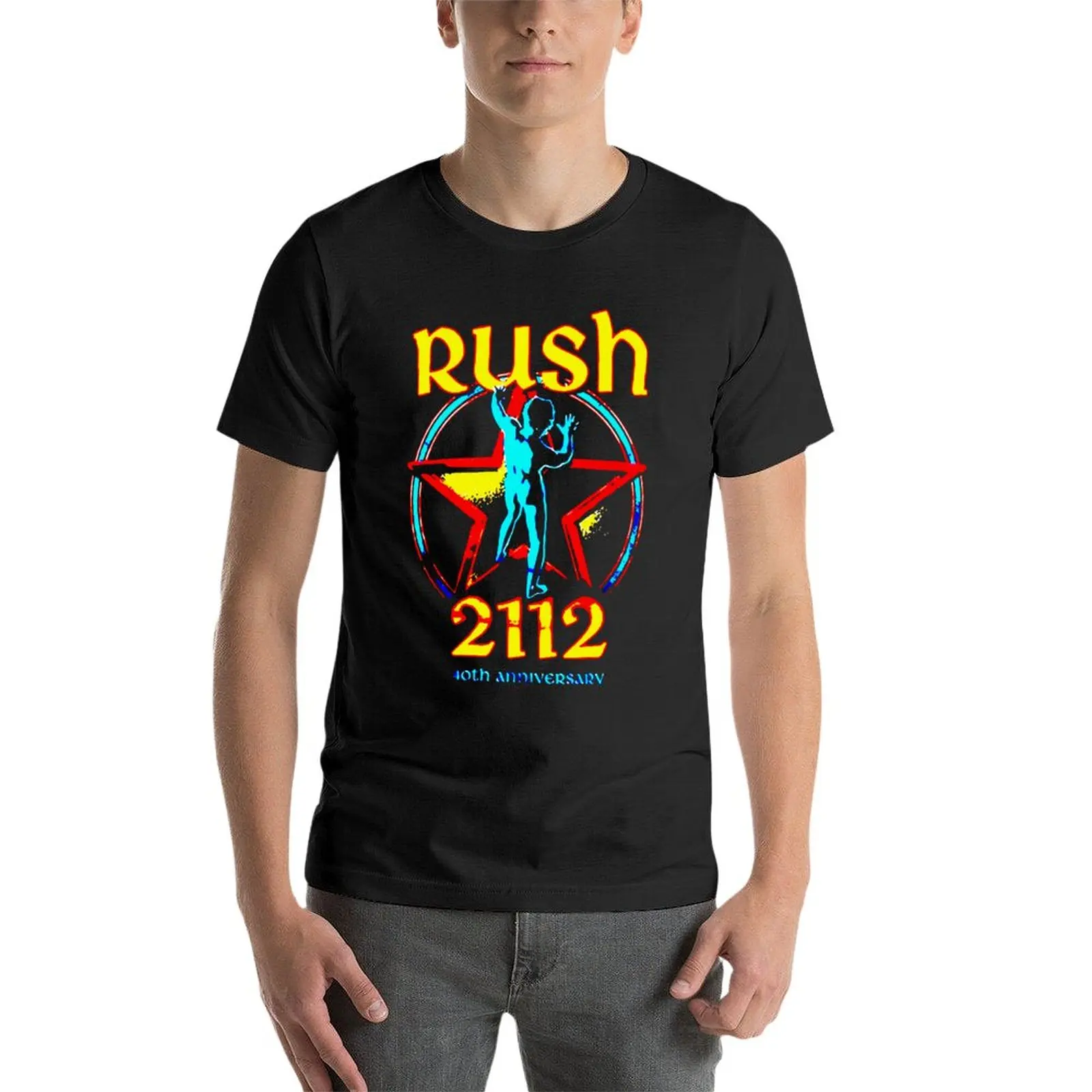 Camiseta de manga curta masculina, roupas hippie, New rush Band, Tendência #1, BT5