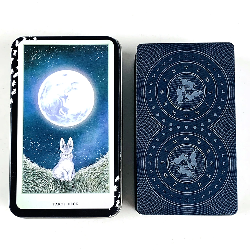 High-Quality Tin Box Packing Tarot Deck Gilded Edge,Ideal For Divination, Meditation & Gifts，Family Entertainment Cards Games