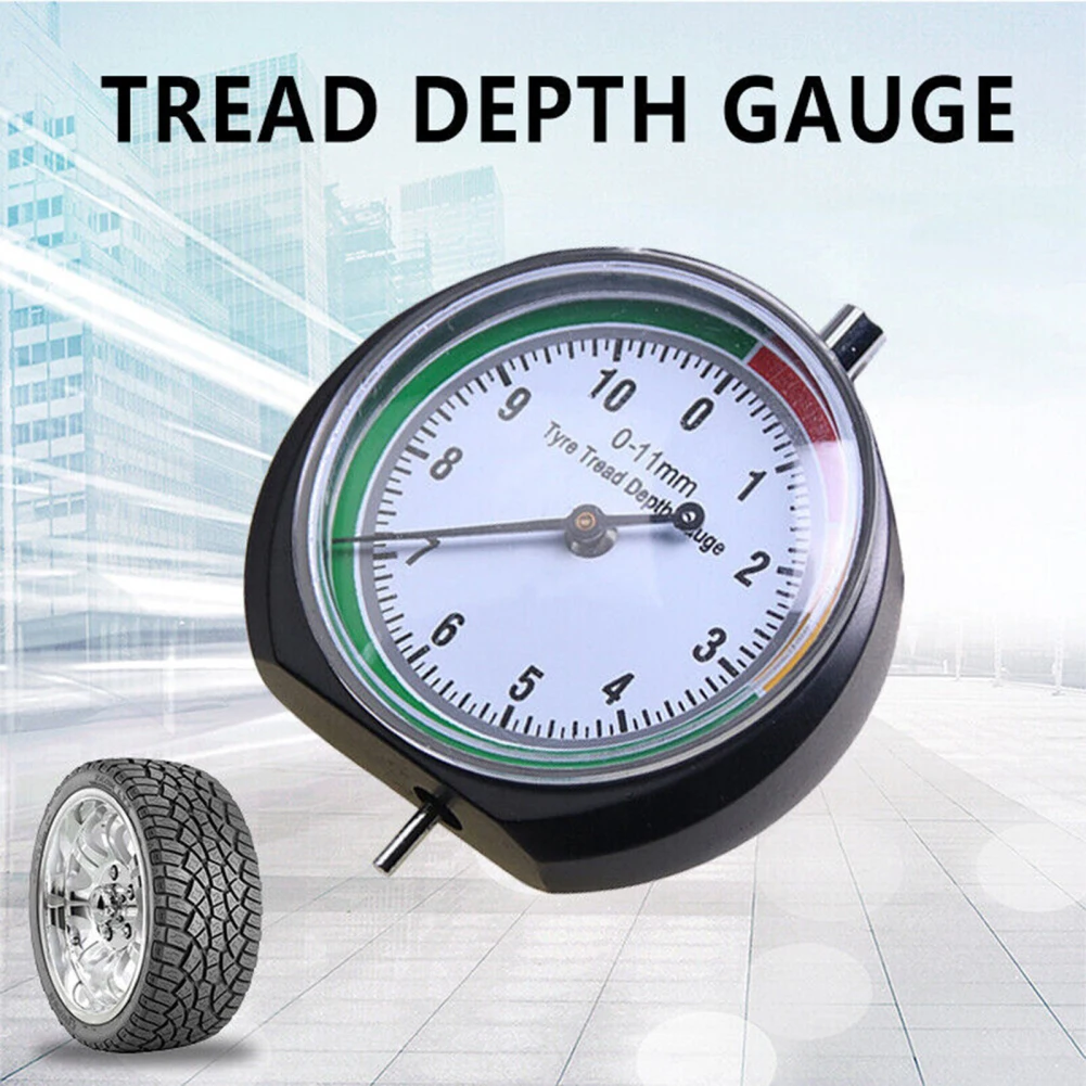 

Car Wheel Tire Pressure Tread Depth Gauge, Professional Dial Type Pointer Meter 0-11mm Tire Condition Monitor Display Measure