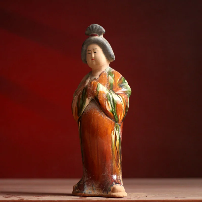 

Ceramic Lady Figure ornaments antique Tang Sancai ornaments retro home decorations