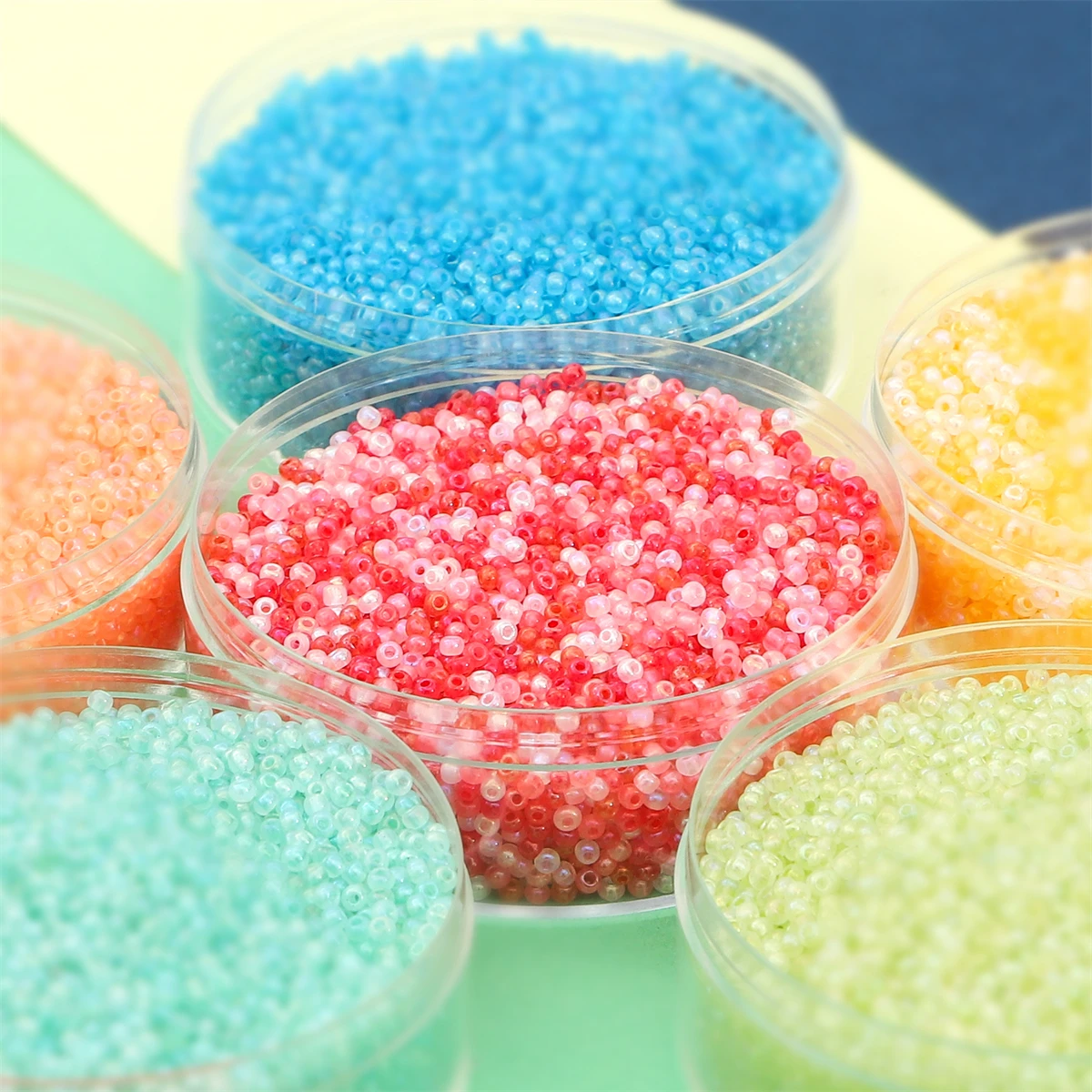 2/3/4mm Cream Cloud Fantasy Glass Rice Beads for DIY Necklace, Bracelet, Earrings 0.8mm/1.5mm Hole 10g/Bag (660/220/100pcs)