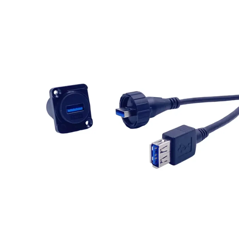 

FCONNR USB 3.0 Waterproof Panel Mount Socket with Male to Female USB Extension Cable