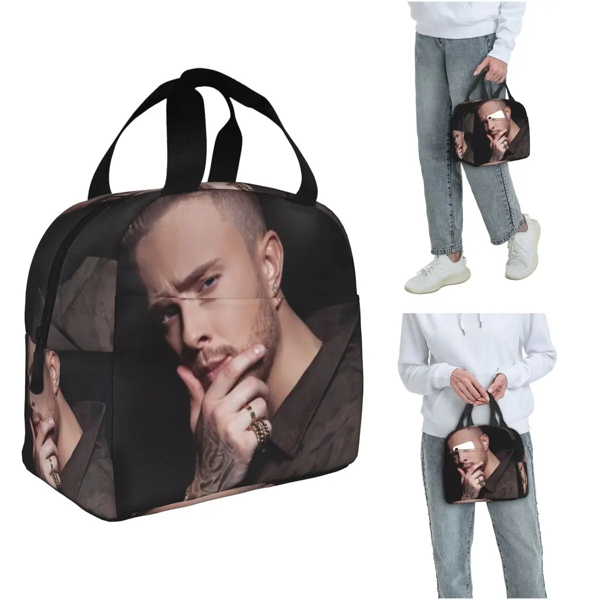 Custom Egor Kreed Russian Rapper Isolierte Lunchtasche für Damen und Kinder, tragbare Lebensmittelboxen, Thermo-Lunchbox-Tragetasche