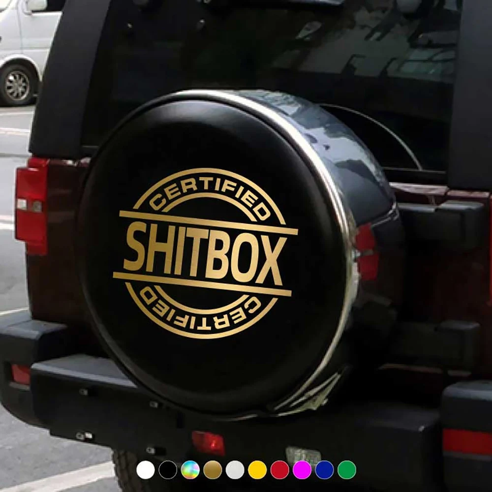 Calcomanías de vinilo para ventana Shitbox certificadas, calcomanías creativas para carrocería de coche y ordenador portátil, decoración divertida