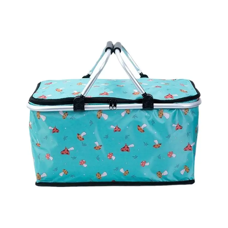 

Insulated Picnic Basket Food Delivery Bag Insulated Foldable Water-resistant Portable Cooler Basket Wine Storage For Camping