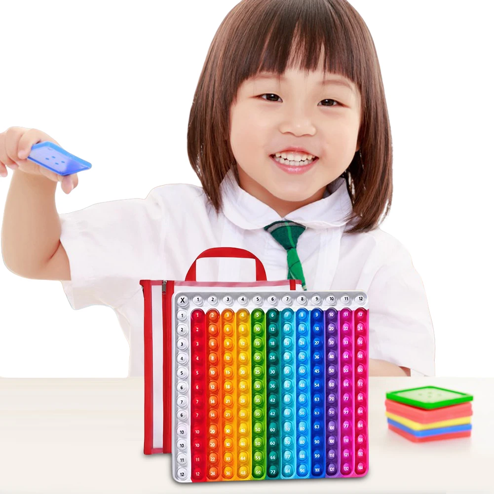 Addition Subtraction Division Multiplication Cards 12x12 Multiplication Table Game Fidget Math Toy Math Game for Kids Ages 4-8