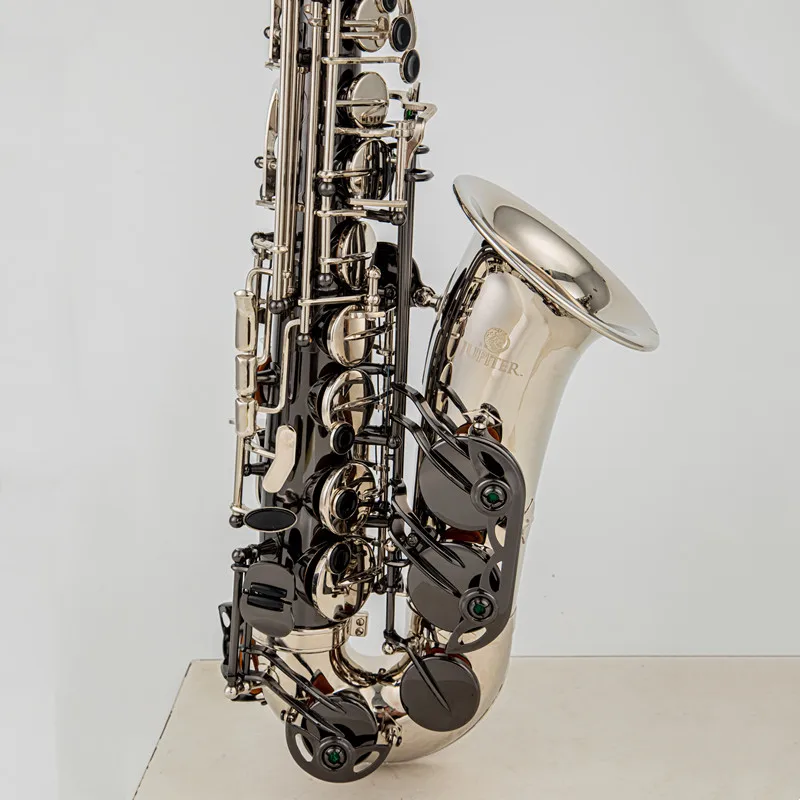 

JUPITER JAS1100 New Arrival Alto Eb Tune Saxophone Brass Musical Instrument Black silver Lacquer Sax With Case Mouthpiece