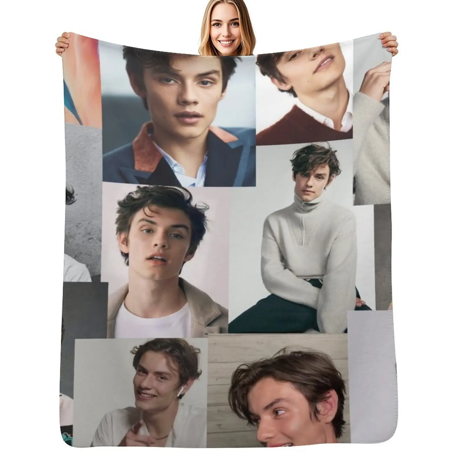 

Louis Partridge collage Throw Blanket Multi Use Warm Blanket for Living Room Bedroom