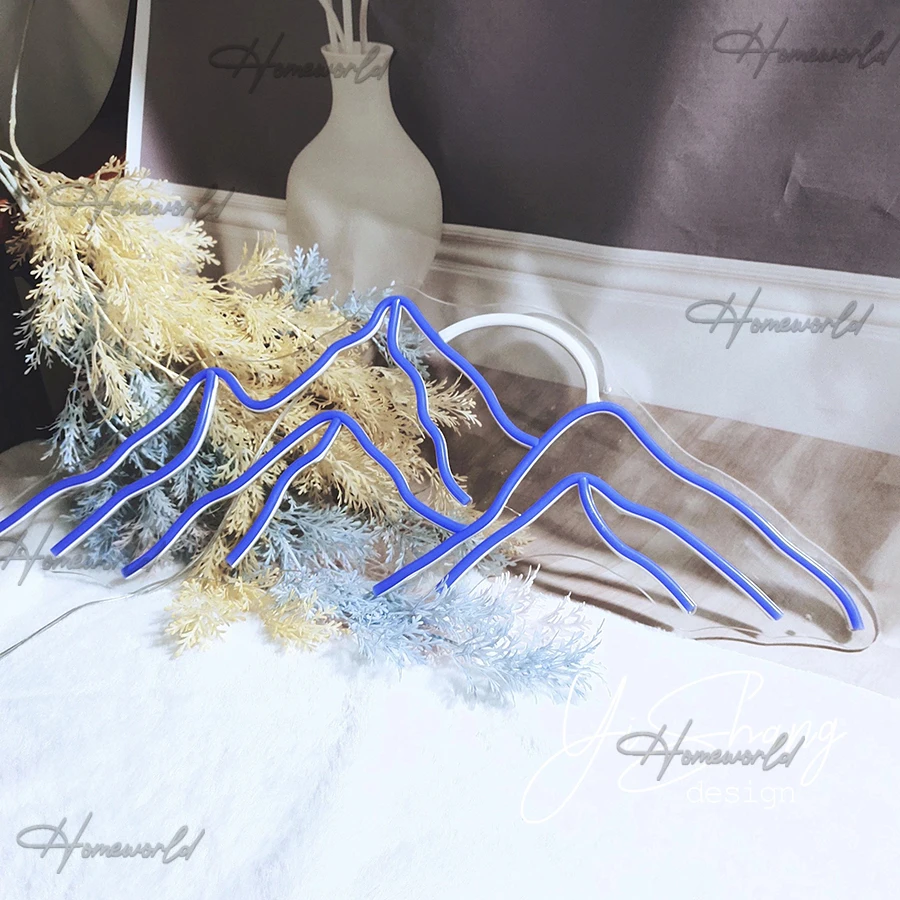 Sunrise Sign Neon Light Mountain and Sun Sunset Modeling Night Lamp LED Decor Room Background Wall Party Bar Size Custom