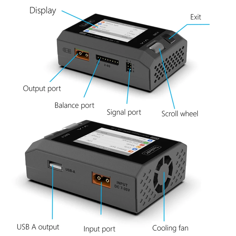 ToolkitRC M8P DC 600W 20A 1-8S 6S 7S Lipo LIHV Charger with an increase in accuracy power of Multifunctional signal testing