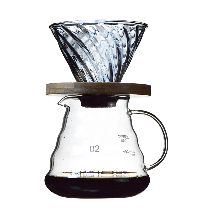 Glass Coffee Dripper Reusable Cone Pour Over Coffee Dripper with Filter Paper Professional Home Baristas Accessories