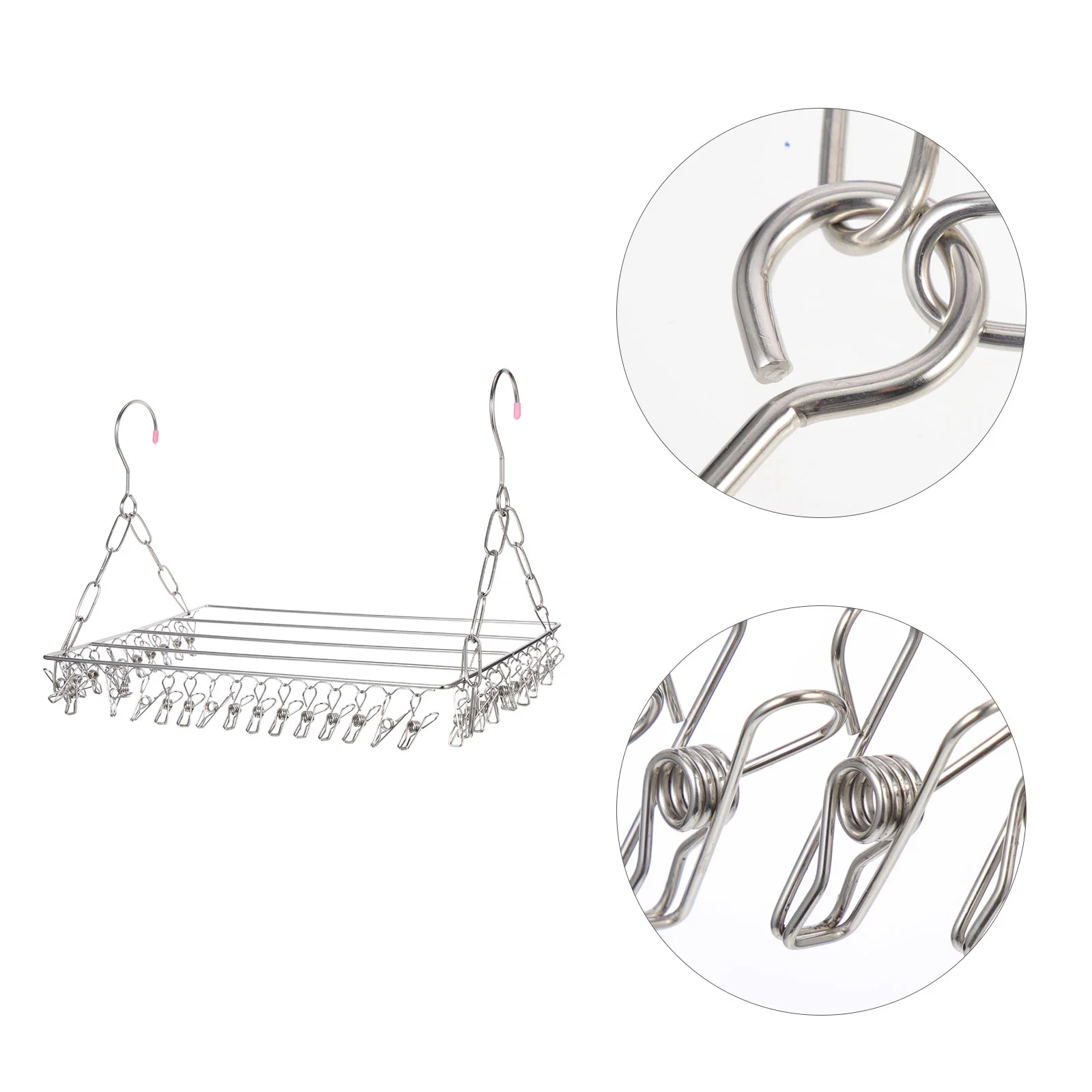 

36 Clips Stainless Steel Anti Wind Clothes ganizer Drying Rack for Socks Underwear Towels Bra Gloves Versatile Home Use Rust