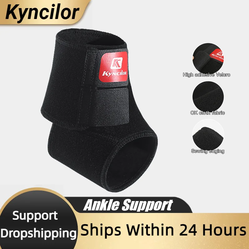 Kyncilor Safety Ankle Support Gym Running Ankle Protection Black Foot Bandage Elastic Ankle Brace Band Guard Sport Tobilleras