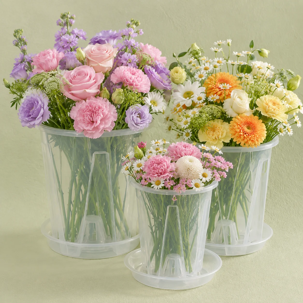 Breathable Root Control Transparent Flower Pot Plastic Beautiful Phalaenopsis Orchid Pots with Tray With Stomata Planting Pot