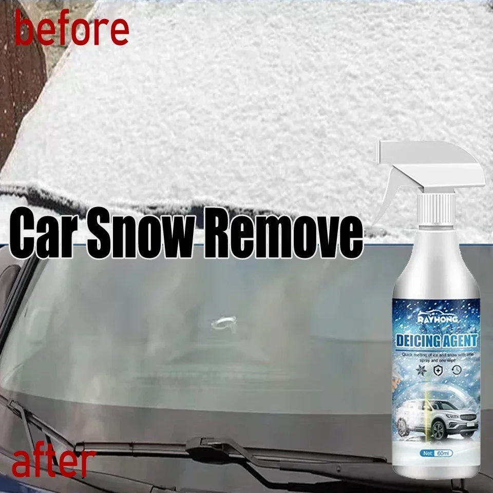 Q12 hiver De glaçage fondu instantanément glace Auto pare-brise dégivrage Spray voiture vitre nettoyant 60ML route anti-dérapant hiver véhicule Supp