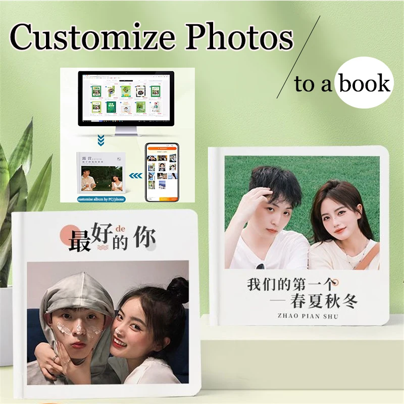 6inch Customize Photos to a Book Album Personalized Scrapbook for Graduation,Baby,Romantic Gift Anniversaries & Special Memories