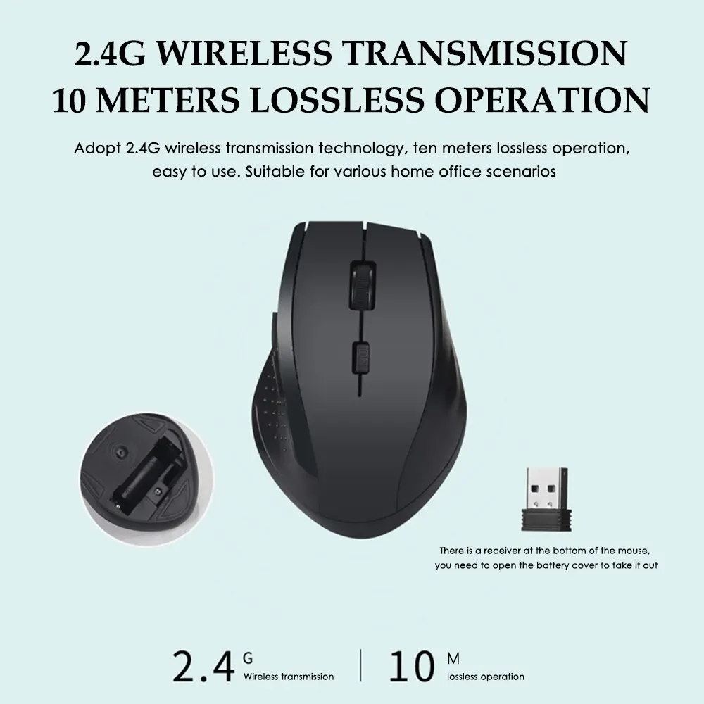 Wireless Mouse Mini 2.4G USB Computer Mouse Optical Mice Adjustable DPI Mouse for Windows Mac Linux