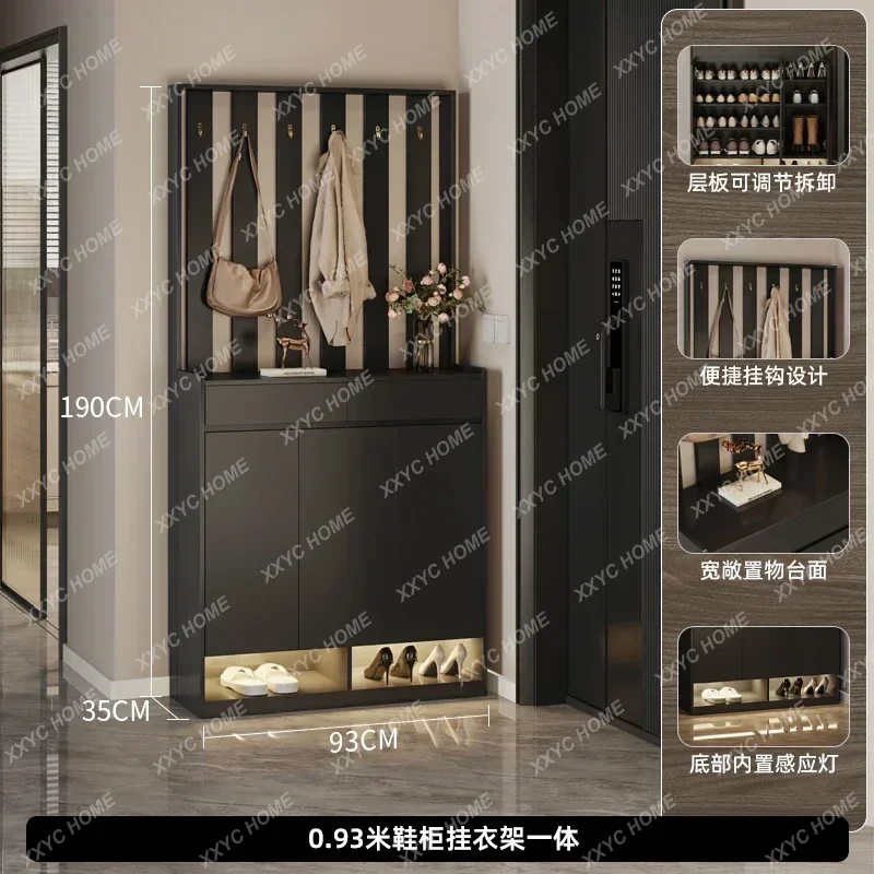 HHGreat discounts Ultra-thin shoe cabinet, household entrance cabinet, integrated simple shoe rack, door locker with hanger