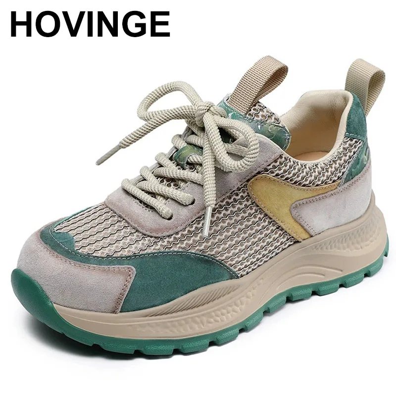 

Casual Breathable Women's Leather round Toe Agan oes Color Dad Sneakers Low Cut Me Inner Spor Chic Flat Footwear