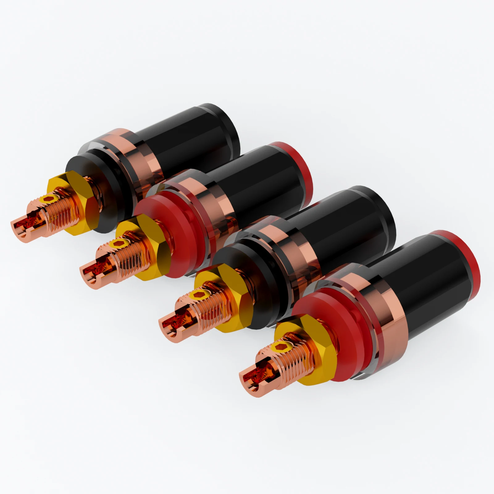 Preffair BP1139 Binding Post Pure Copper Plated Amplifier Speaker Terminal  Audio speaker Connector socket