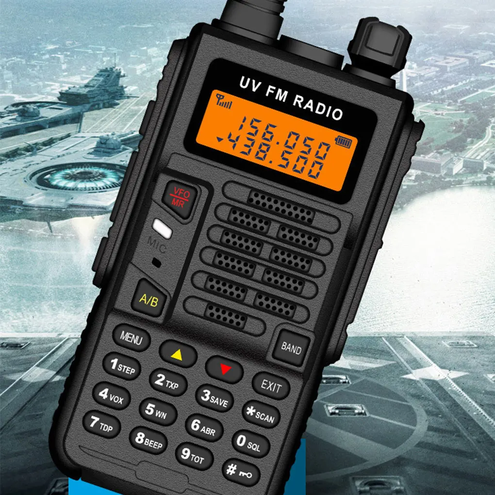 UV-X5 Plus Walkie Talkie ad alta potenza con frequenze VHF UHF per comunicazioni trasparenti multicanale