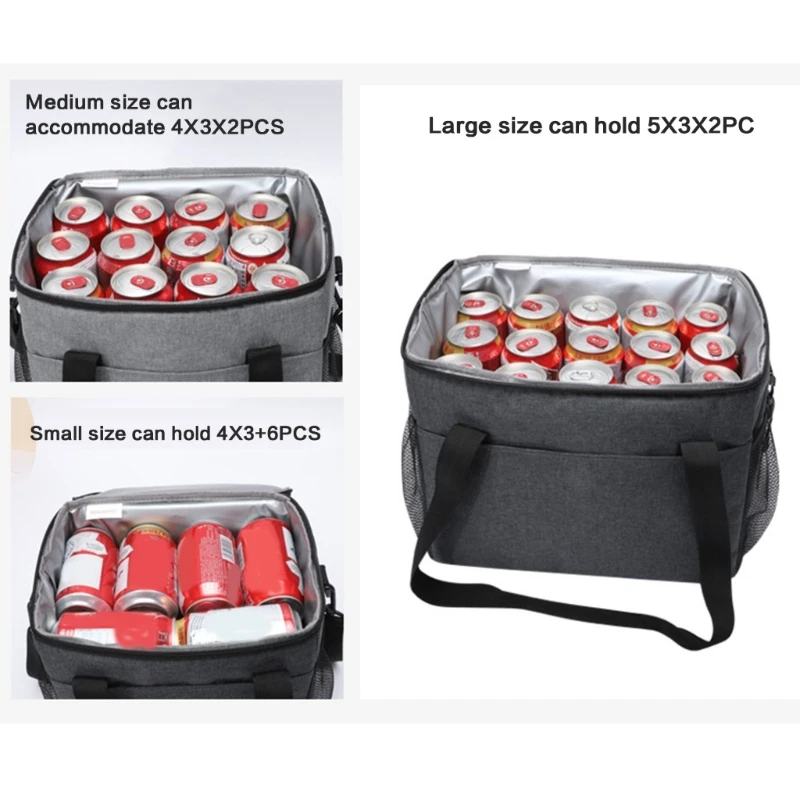 10/15/23L Coolers Bag Lunch Box Large Capacity Thermal Bag Insulated Bag Picnics Bag Double Layers Lunch Bag for Travel