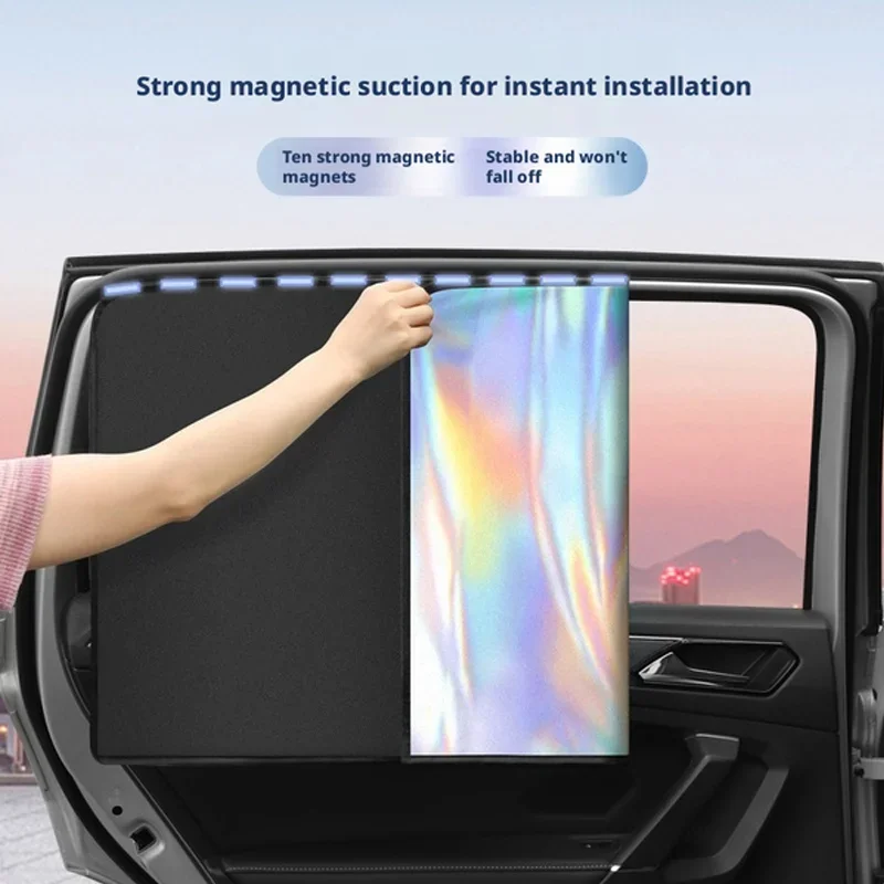 For MG 4X Magnetic Side Window Sun Shade Titanium Silver Reflective, Full UV/Heat Block, Keeps Cabin Cool, Easy Storage