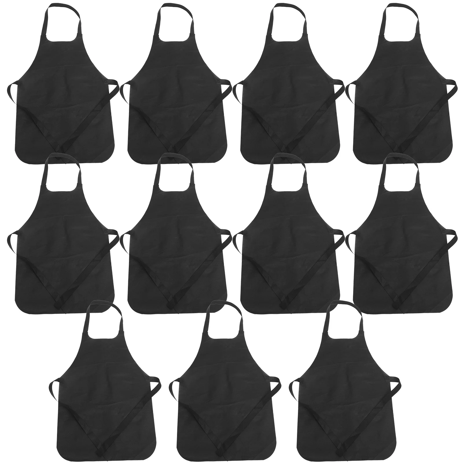 11 Pcs Disposable Apron Non-woven Thickened for Cooking Overalls Women Dress Black Aprons