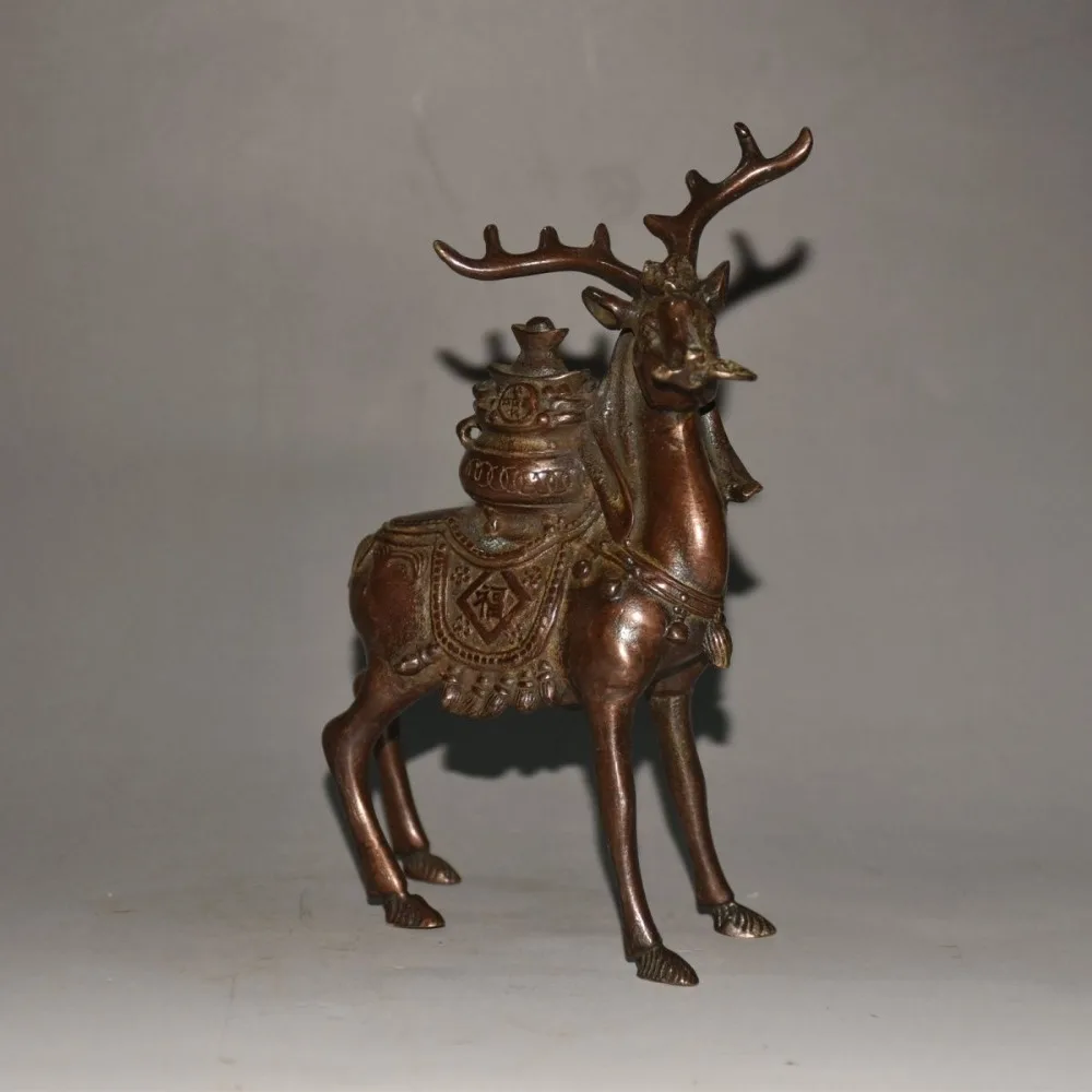 “Good Fortune Along The Way” Deer and “Prosperity on The Deer” Sika Deer Statue—Home Decor Ornament