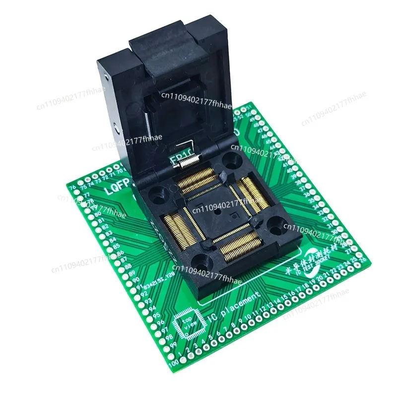 TQFP LQFP QFP100 Programming Seat SMT32 Microcontroller MCU Flip Cover Read and Write Programming Seat, Test Fixture