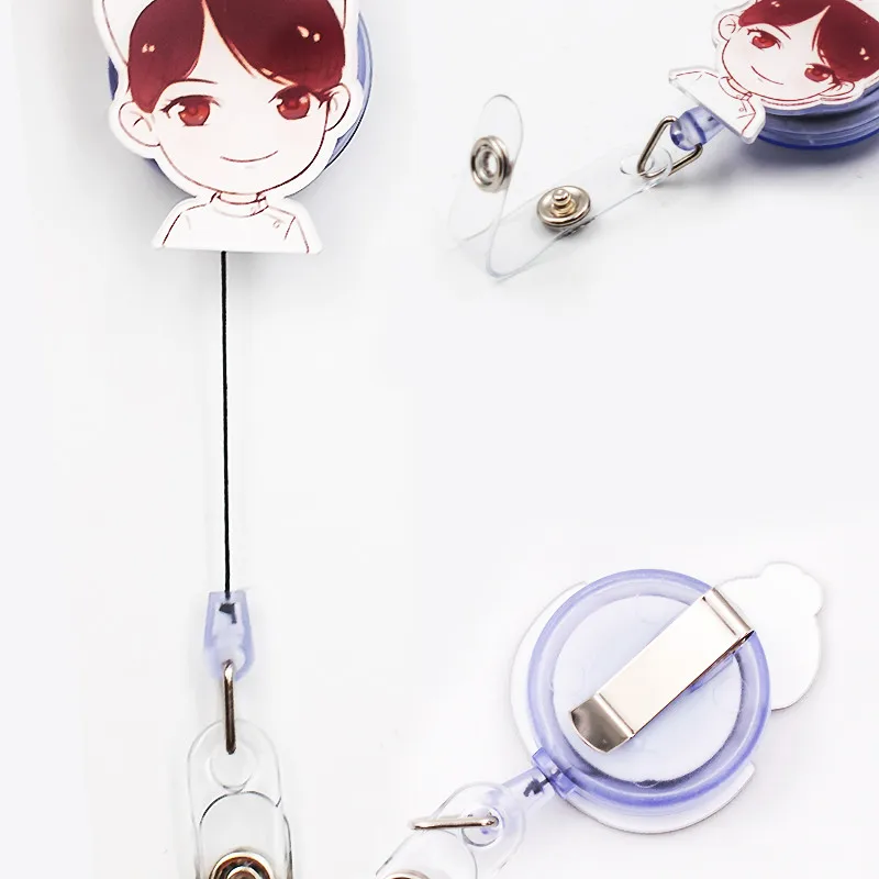 Medical Workers ID Tag Chest Pocket Card Clips Nurses Doctors Work Card Retractable Badge Reel Employee's Card Tag Clips