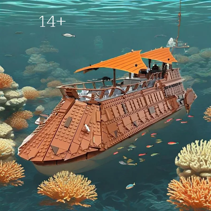 2025 Neuer UCS Jabba's Sail Barge Baustein Moc Classic Sail Boat Modellsteine Montage für Spielzeug