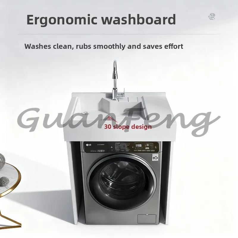 Honeycomb Aluminum Laundry Cabinet | Balcony Integrated Washing Machine Compact Countertop
