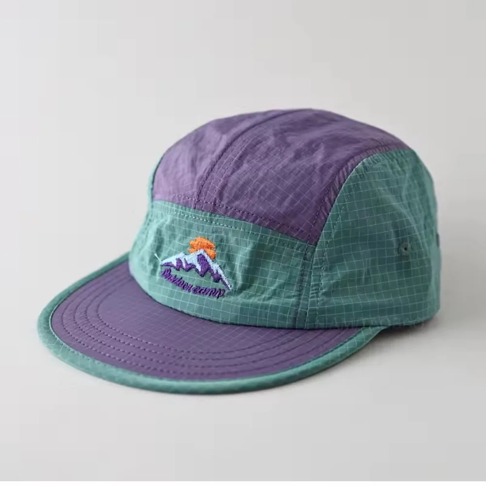 

Color Matching Baseball Cap Flat-brimmed Quick-drying Men's Summer Hats Soft Brim Breathable Hiking Camping Hat Outdoor Sport