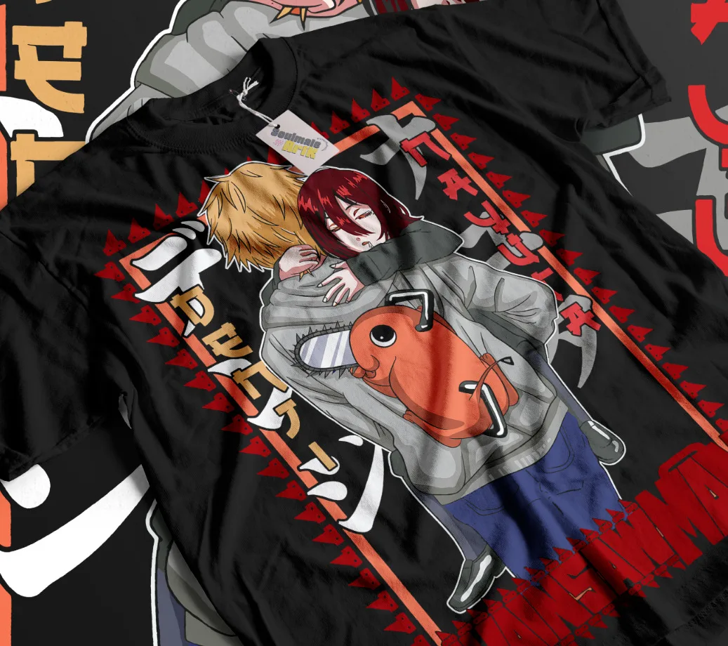 Reze T-Shirt Chainsaw Man Makima Power Aki Denji Anime Sweater Hoodie Soft Tee