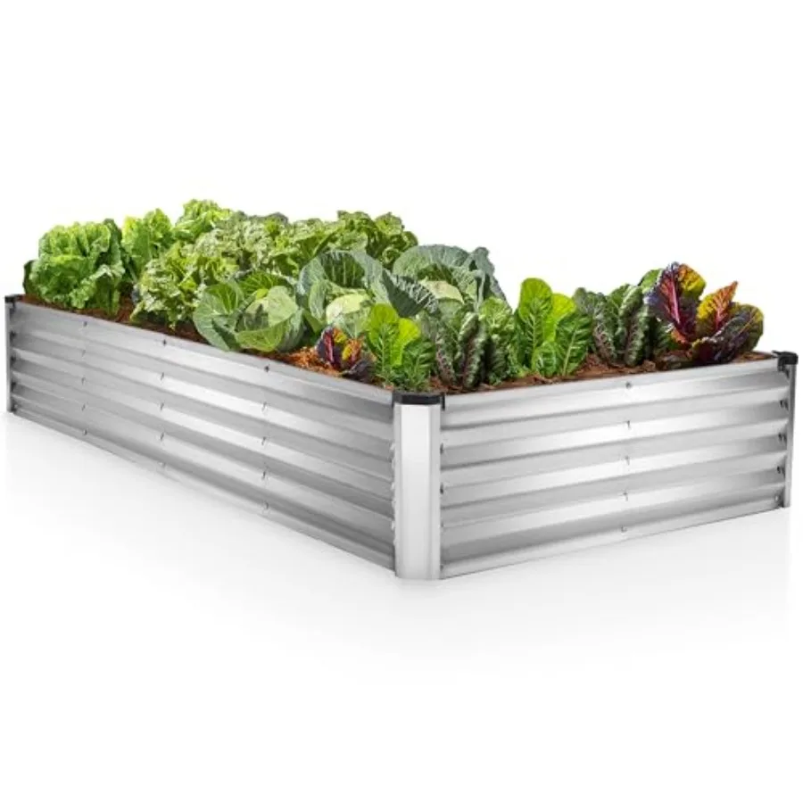 

Galvanized Raised Garden Beds Outdoor// 6×3×1 ft Planter Raised Beds for Gardening Vegetables Flowers// Large Metal Garden Box