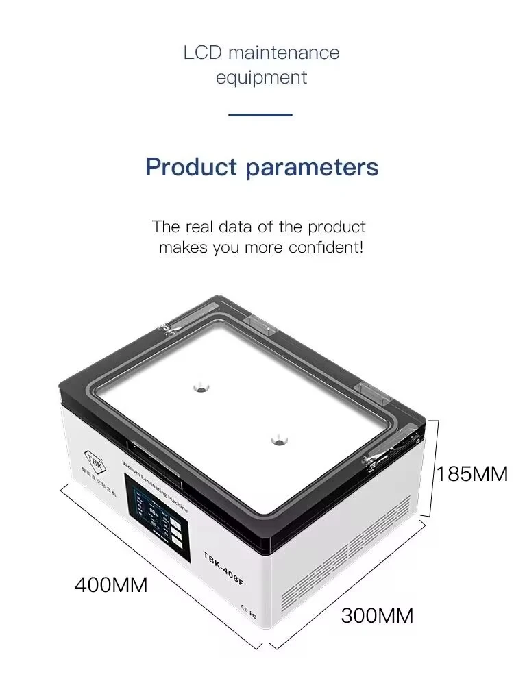  Automatic OCA Laminating Machine 15 Inch Vacuum LCD Bubble Remover Curved Flat Screen Repair Tool TBK 408F